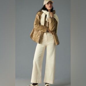 THE COLETTE CROPPED WIDE-LEG CORDUROY PANTS BY MAEVE